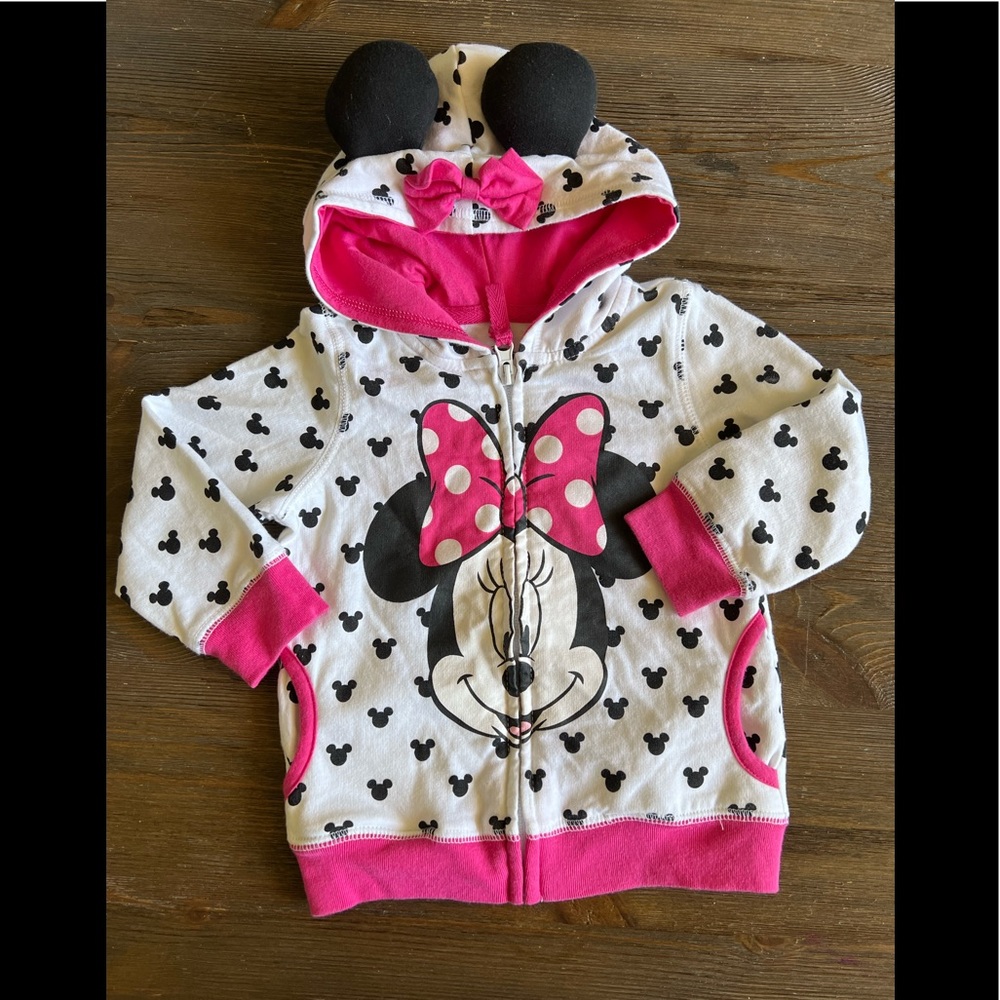 Disney hoodie girls 2T mouse ears zip sweatshirt